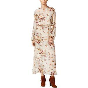 Fair Child Womens Feather-Print Maxi Dress, NWT